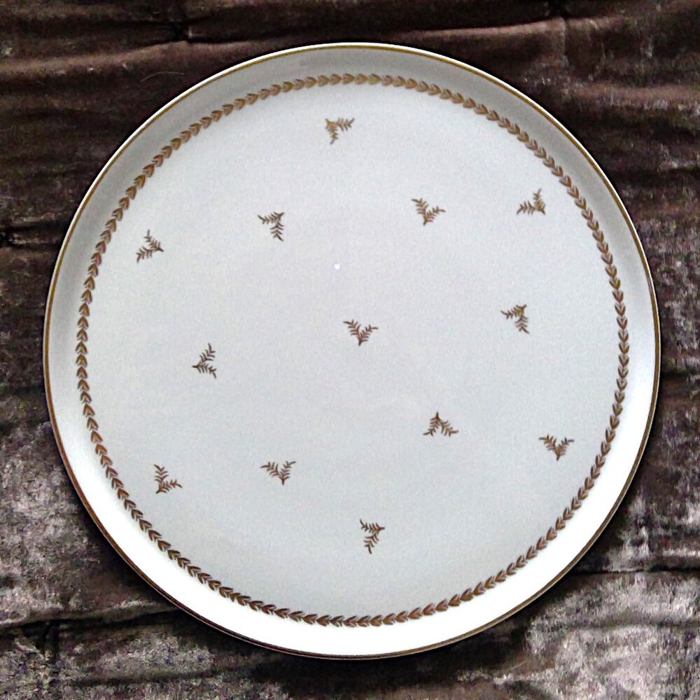 *Rare* Limoges France Tharaud White W/ Gold Pattern Platter 12 1/2" Excellent!
